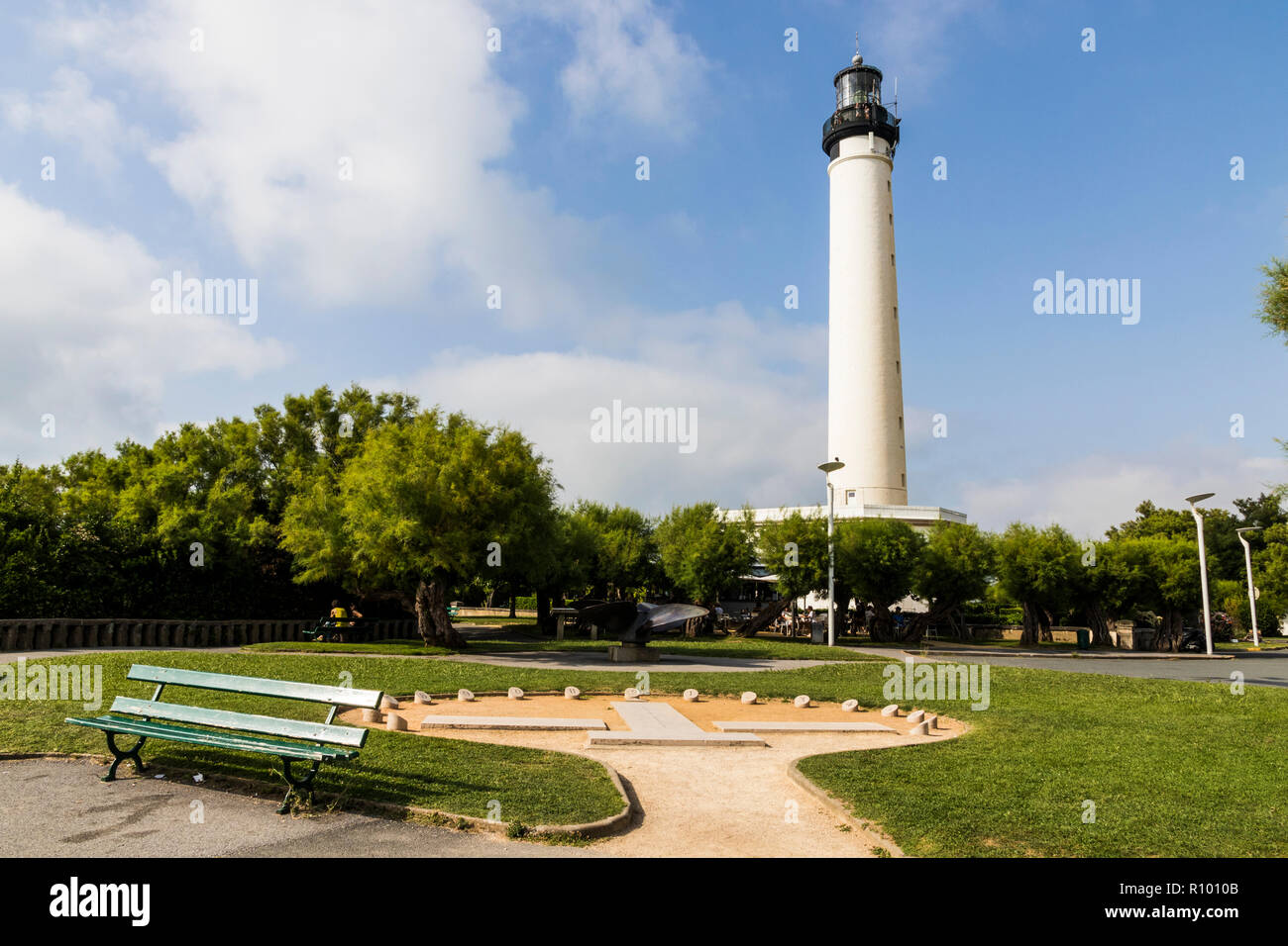 Biarritz, Frankreich. Blick auf den Leuchtturm Phare de Biarritz, ein Meilenstein in der Stadt Stockfoto