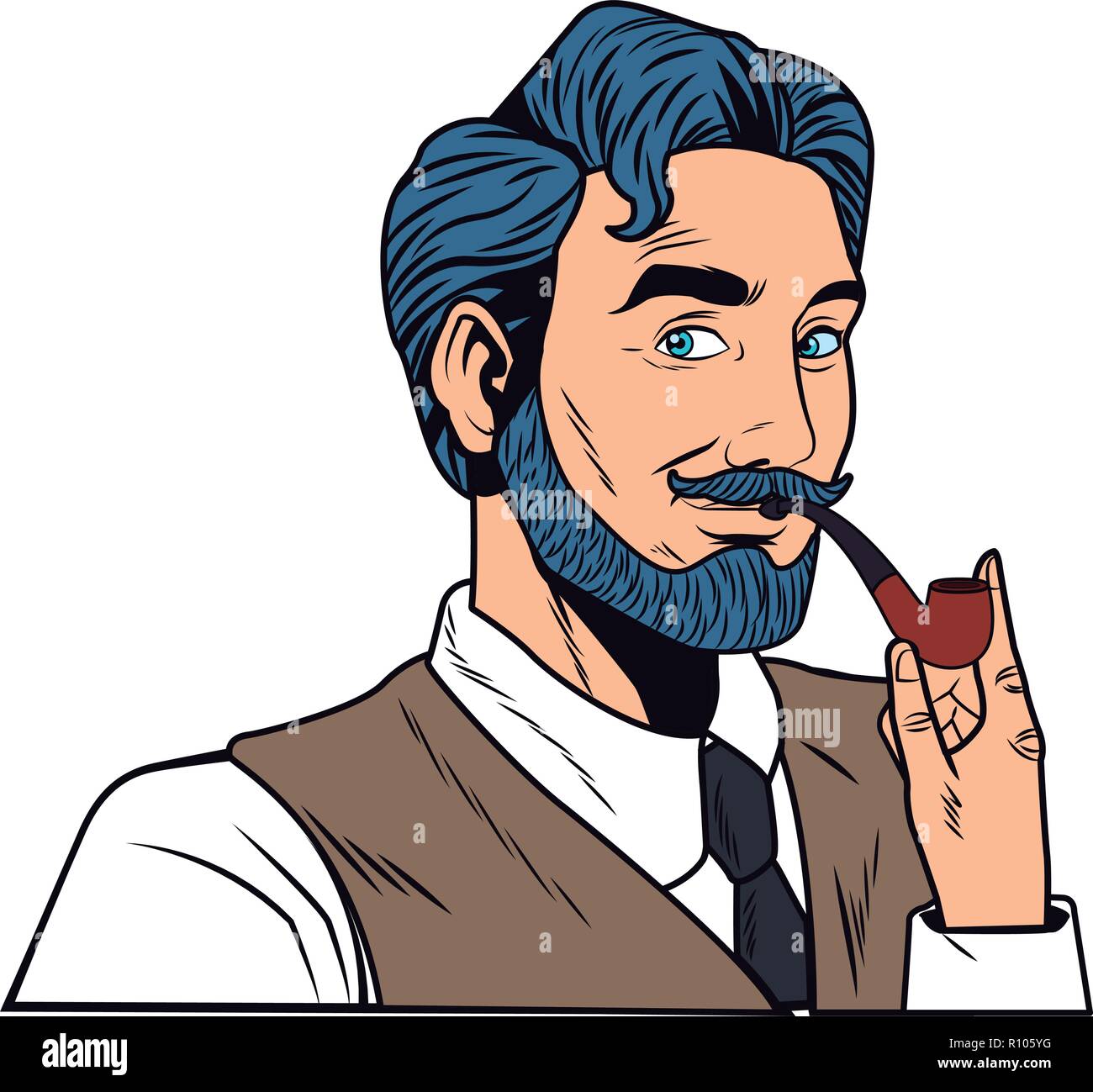 Pop Art Mann Gesicht Stock Vektor