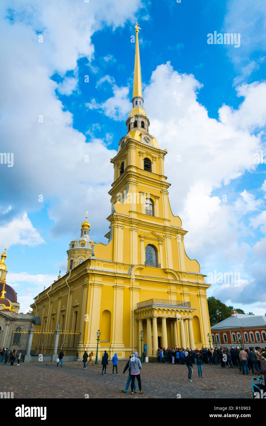 Kathedrale der hll. Petrus und Paulus in der Peter und Paul Festung St. Petersburg, Russische Sankt Peterburg, früher (1914 - 24) und Petrograd (1924-91) L Stockfoto