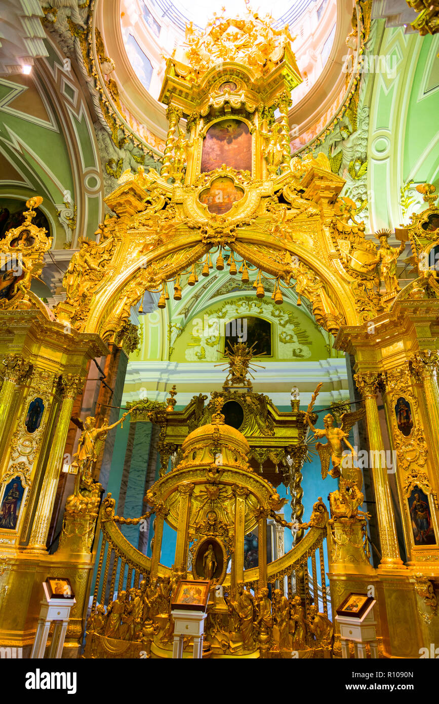 Kathedrale der hll. Petrus und Paulus in der Peter und Paul Festung St. Petersburg, Russische Sankt Peterburg, früher (1914 - 24) und Petrograd (1924-91) Leningr Stockfoto