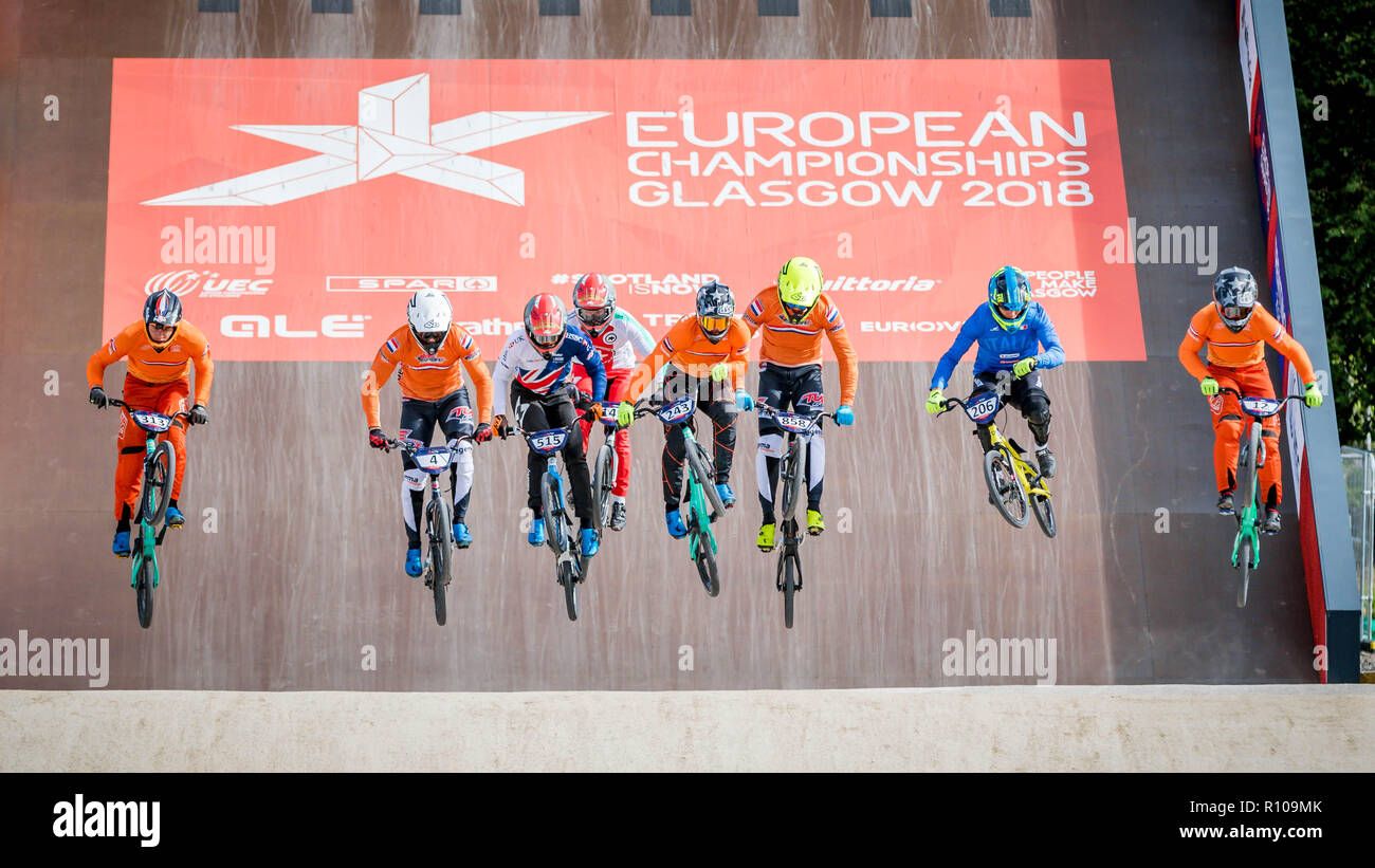Glasgow 2018 Europameisterschaften - BMX-Rennsport Stockfoto