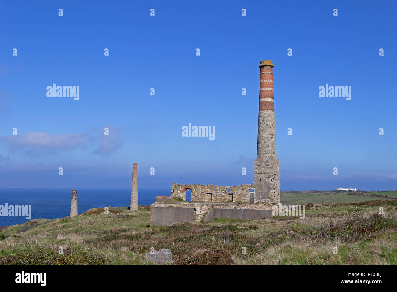 Levant Tin Mine, Trewellard, Cornwall, England, Großbritannien Stockfoto