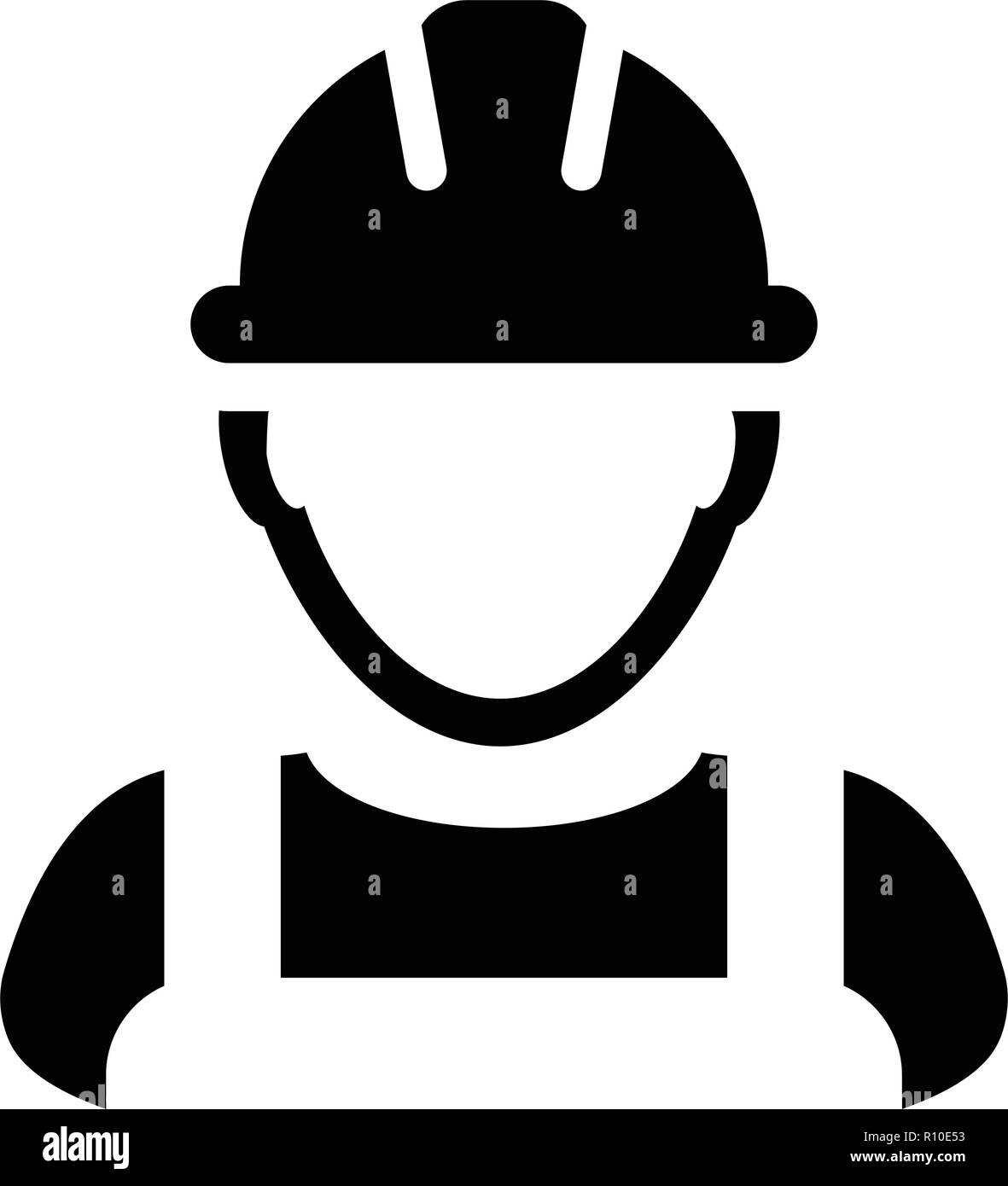 Auftragnehmer Symbol Vektor männlichen Arbeitnehmer person Profil Avatar  mit Schutzhelm Helm in Glyph Piktogramm Abbildung Stock-Vektorgrafik - Alamy