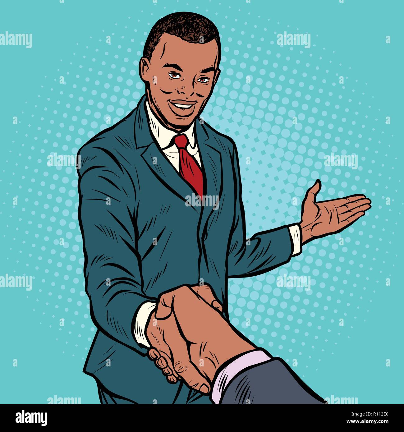 Afrikanische Unternehmer die Hände schütteln Stock Vektor