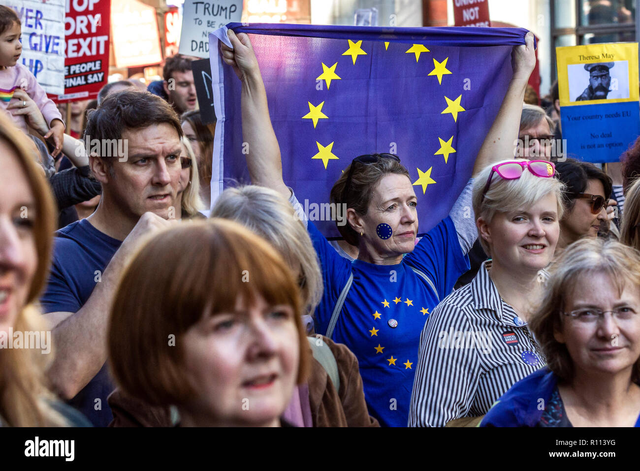London, Großbritannien. 20. Oktober, 2018. Die Abstimmung März für Neue Brexit Referendum. Stockfoto