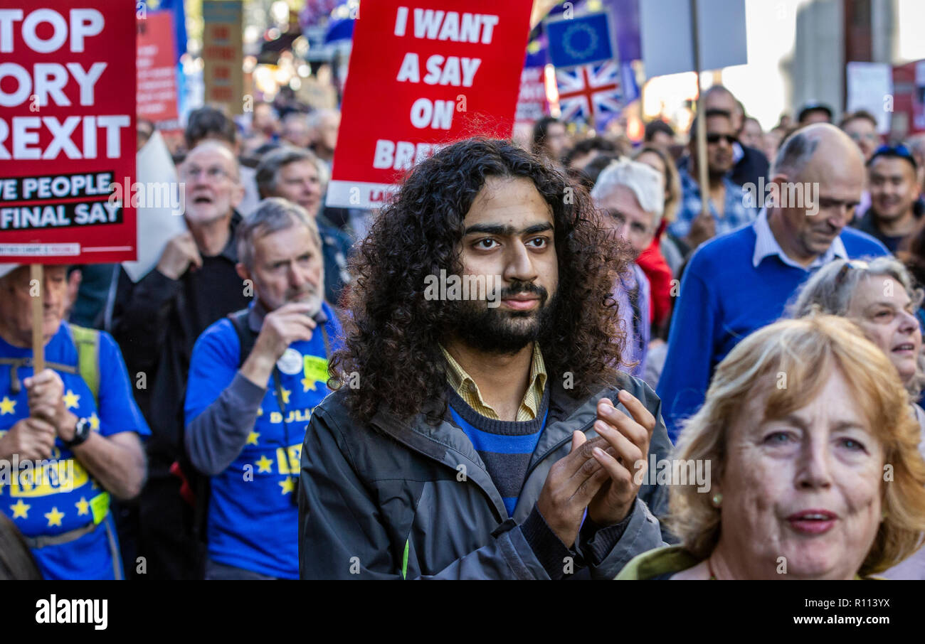 London, Großbritannien. 20. Oktober, 2018. Die Abstimmung März für Neue Brexit Referendum. Stockfoto
