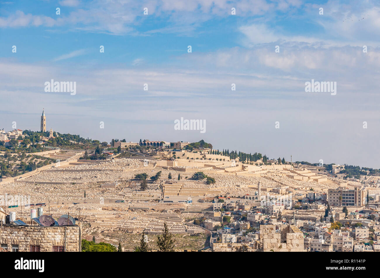 Der alte jüdische Friedhof in der Olive Berg, Israel. Stockfoto
