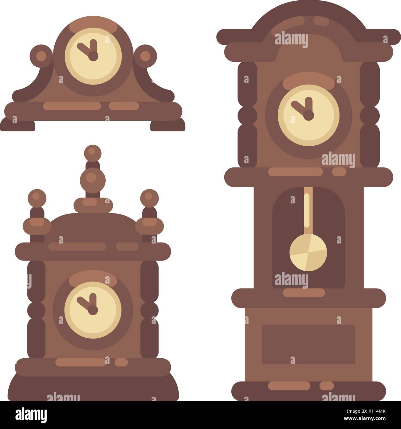 Der alte vintage Uhr flachbild Abbildung Stock Vektor