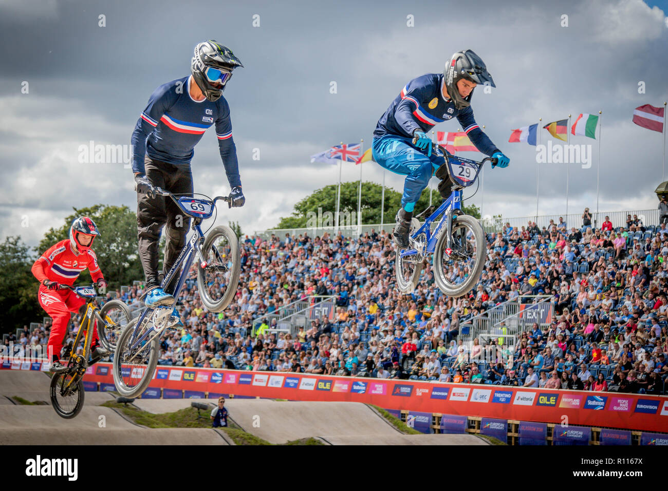 Glasgow 2018 Europameisterschaften - BMX-Rennsport Stockfoto