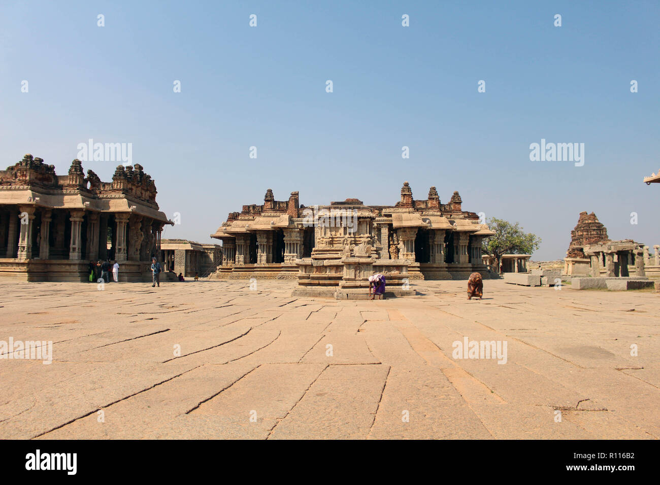 Die berühmten Vijaya Vittala Tempel und seine Wagen von Hampi. In Indien genommen, August 2018. Stockfoto