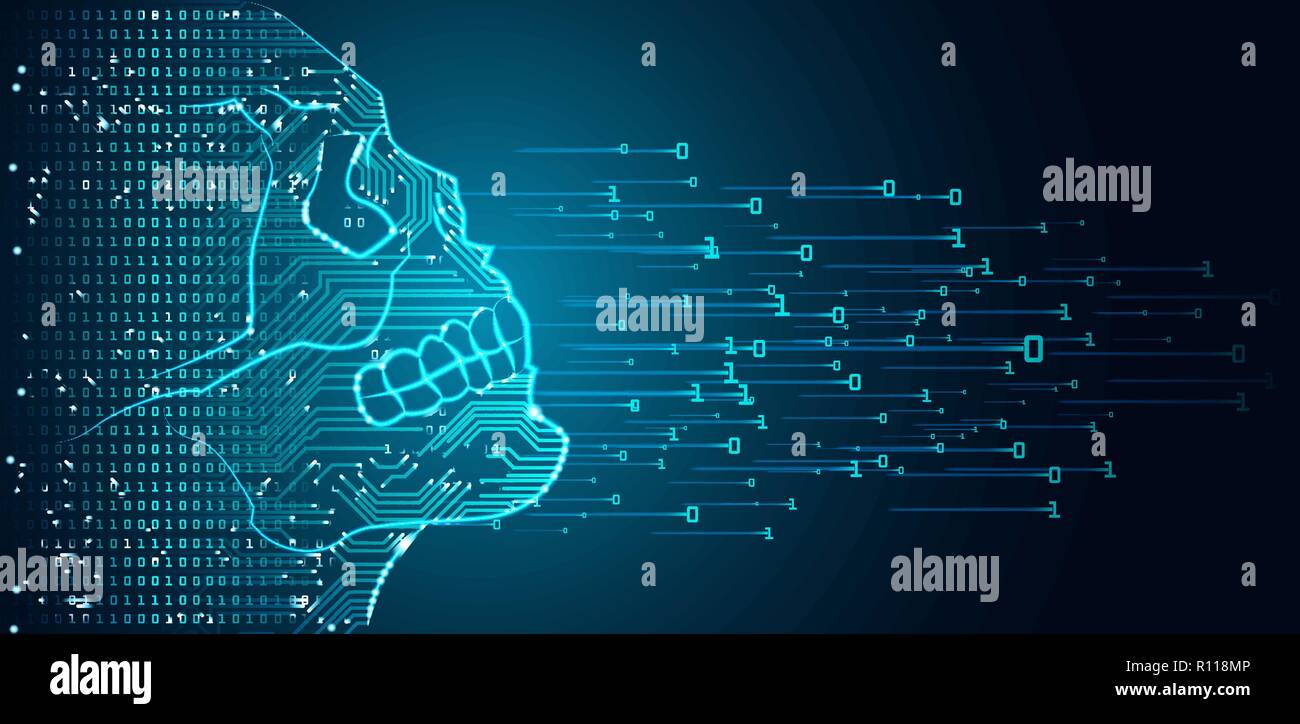Große Daten- und künstliche Intelligenz Gefahr Konzept. Stock Vektor