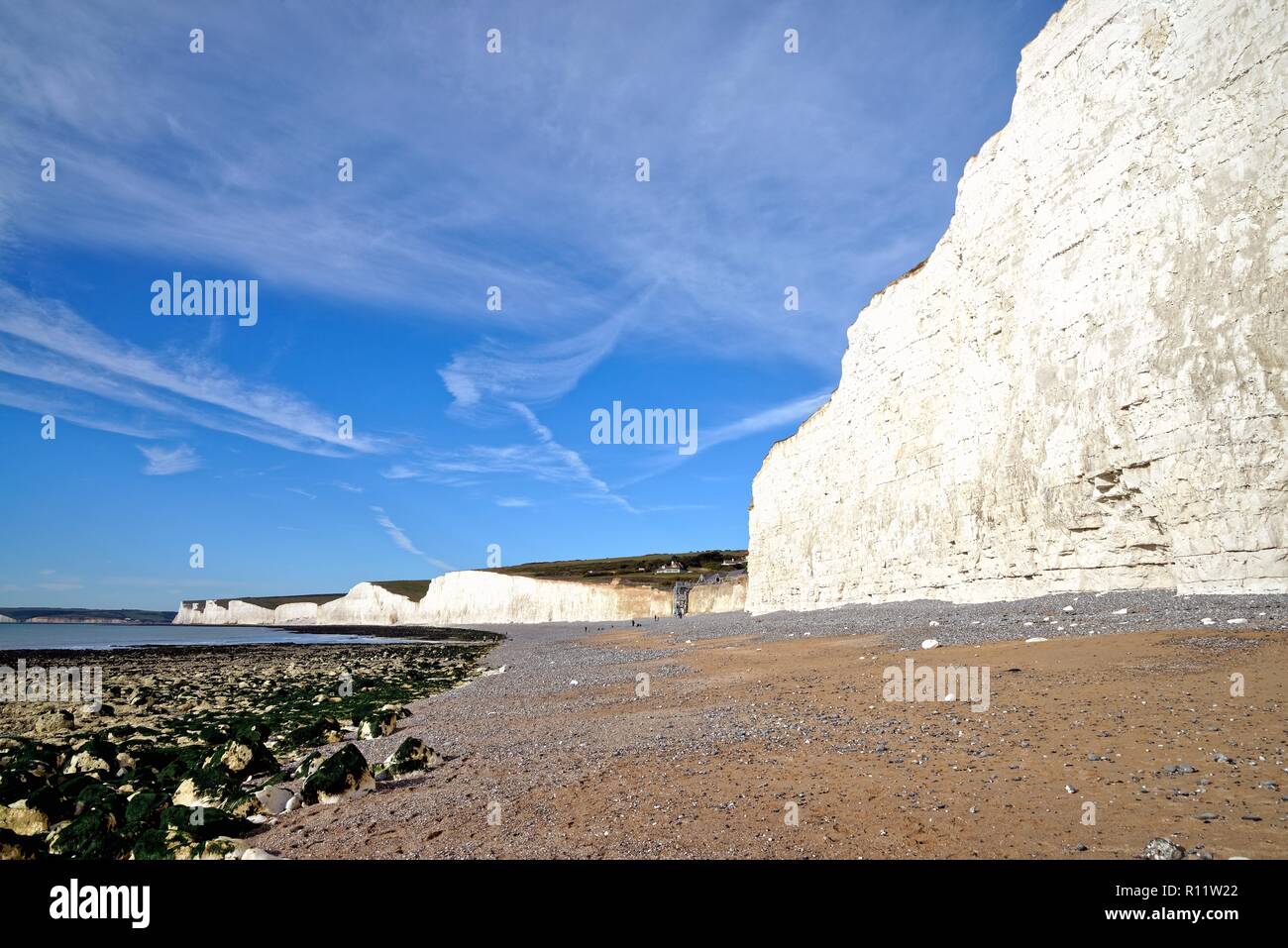 Die sieben Schwestern Kreidefelsen und Küstenlinie bei Birling Gap East Sussex England Großbritannien Stockfoto
