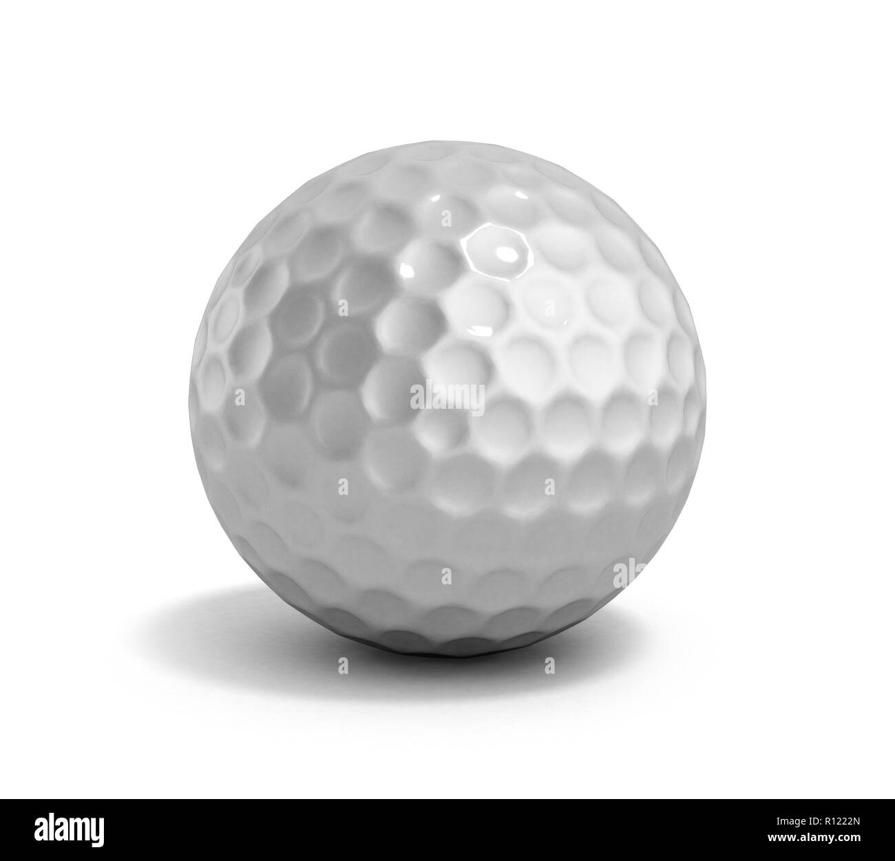 Golf Ball 3D-Render auf Weiß Stockfoto