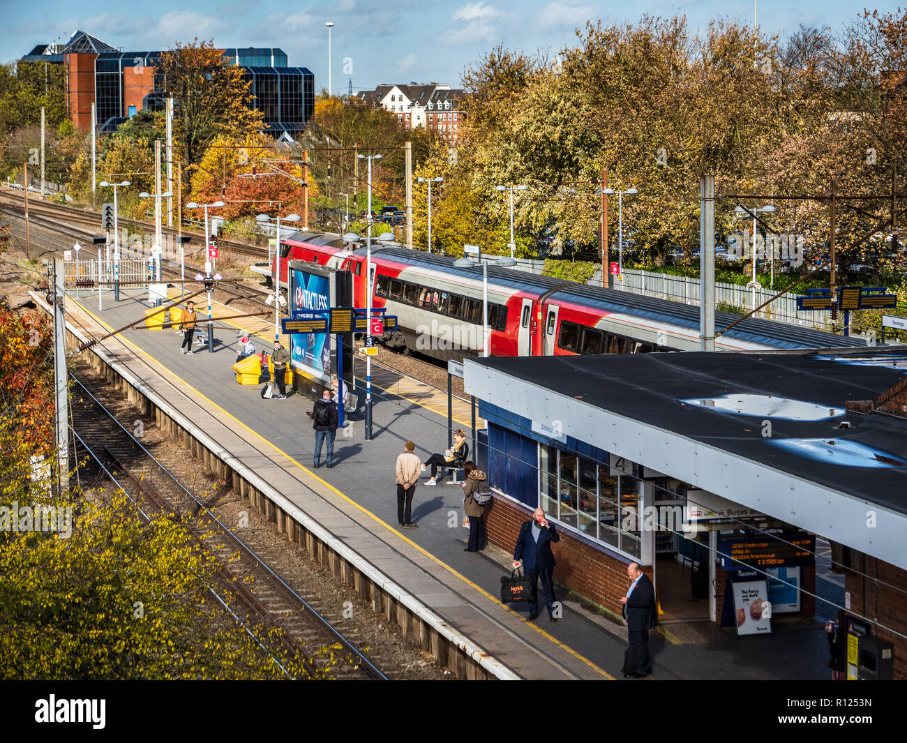 Bahnhof Stevenage - Stevenage Bahnhof in Stevenage Neue Stadt. Stockfoto