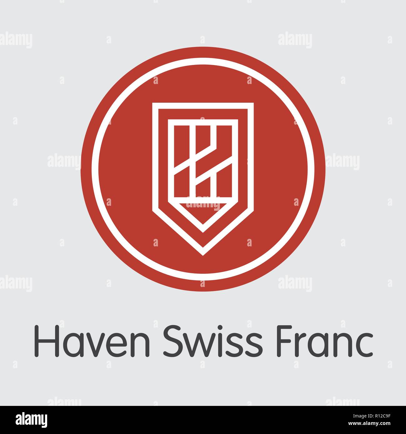 Haven Schweizer Franken - Cryptocurrency Abbildung. Vektor Icon Stock Vektor