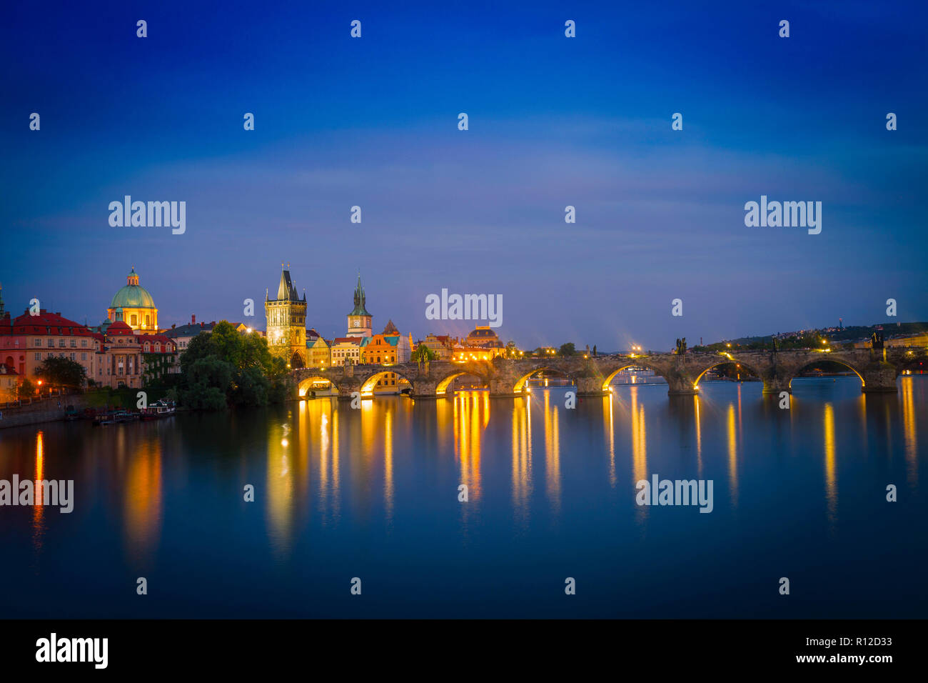 Karlsbrücke, Prag, Tschechische Republik Stockfoto