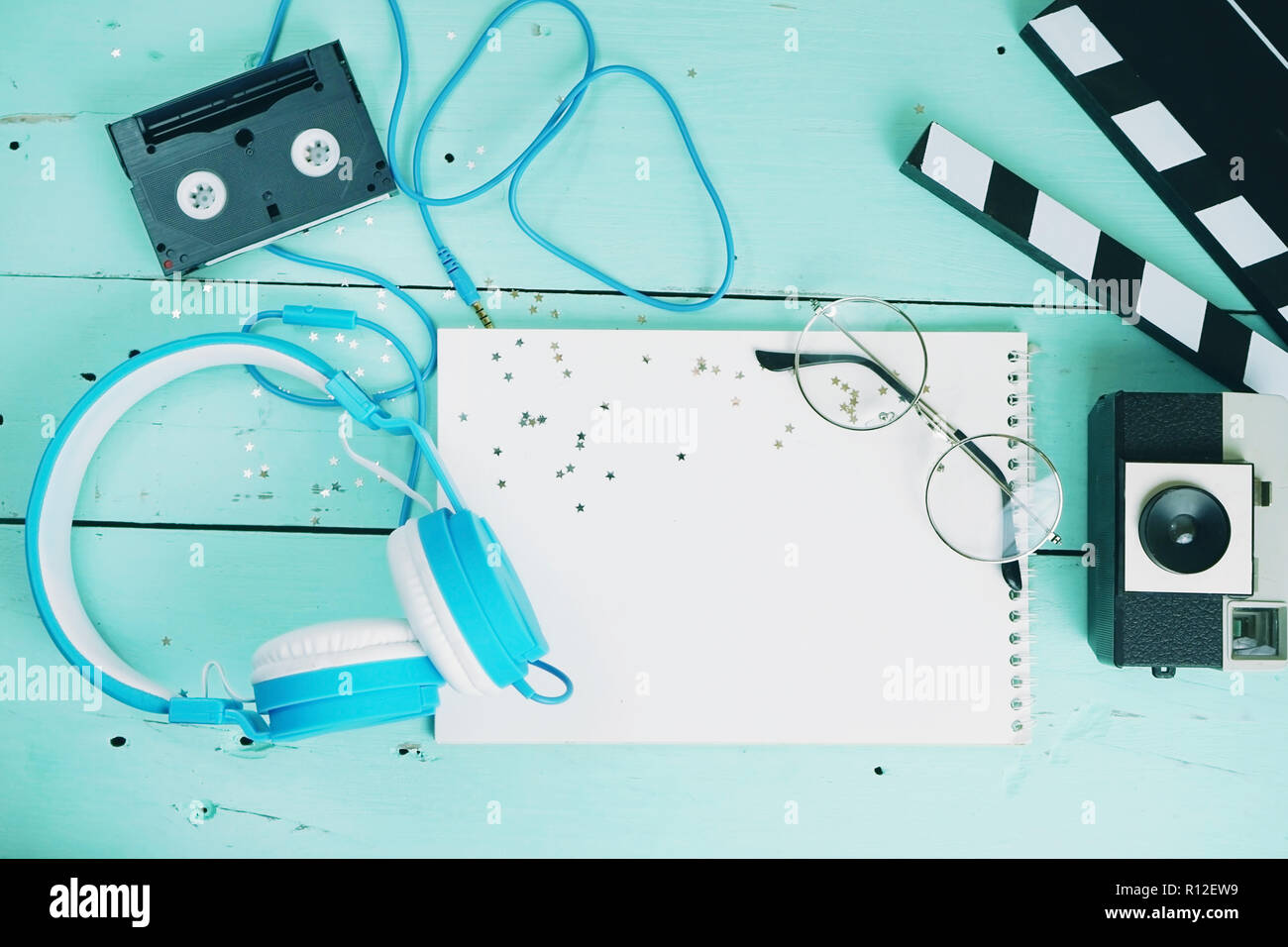 Retro Hintergrund über Musik Stockfoto