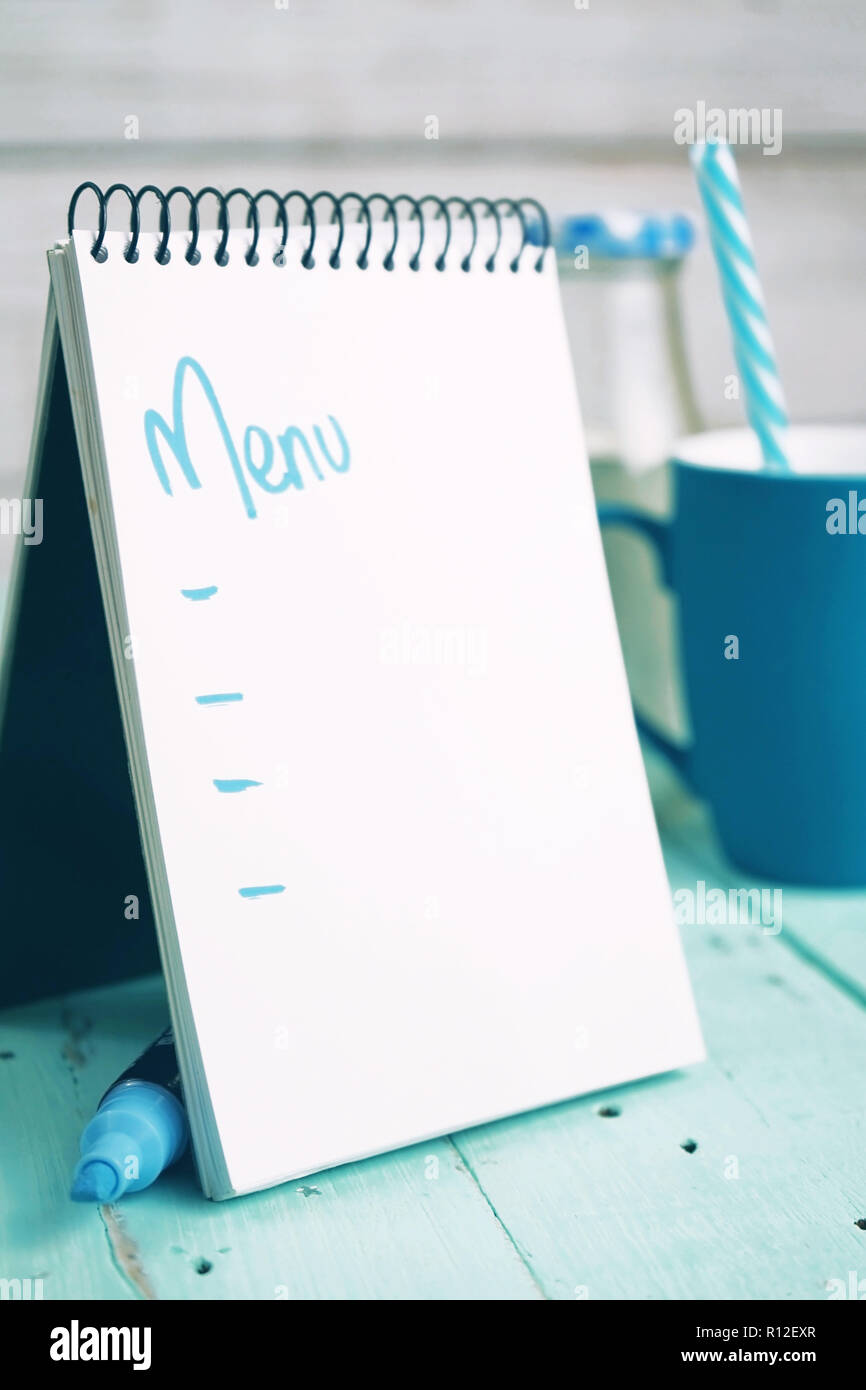 Menü in einem Coffee Shop Stockfoto
