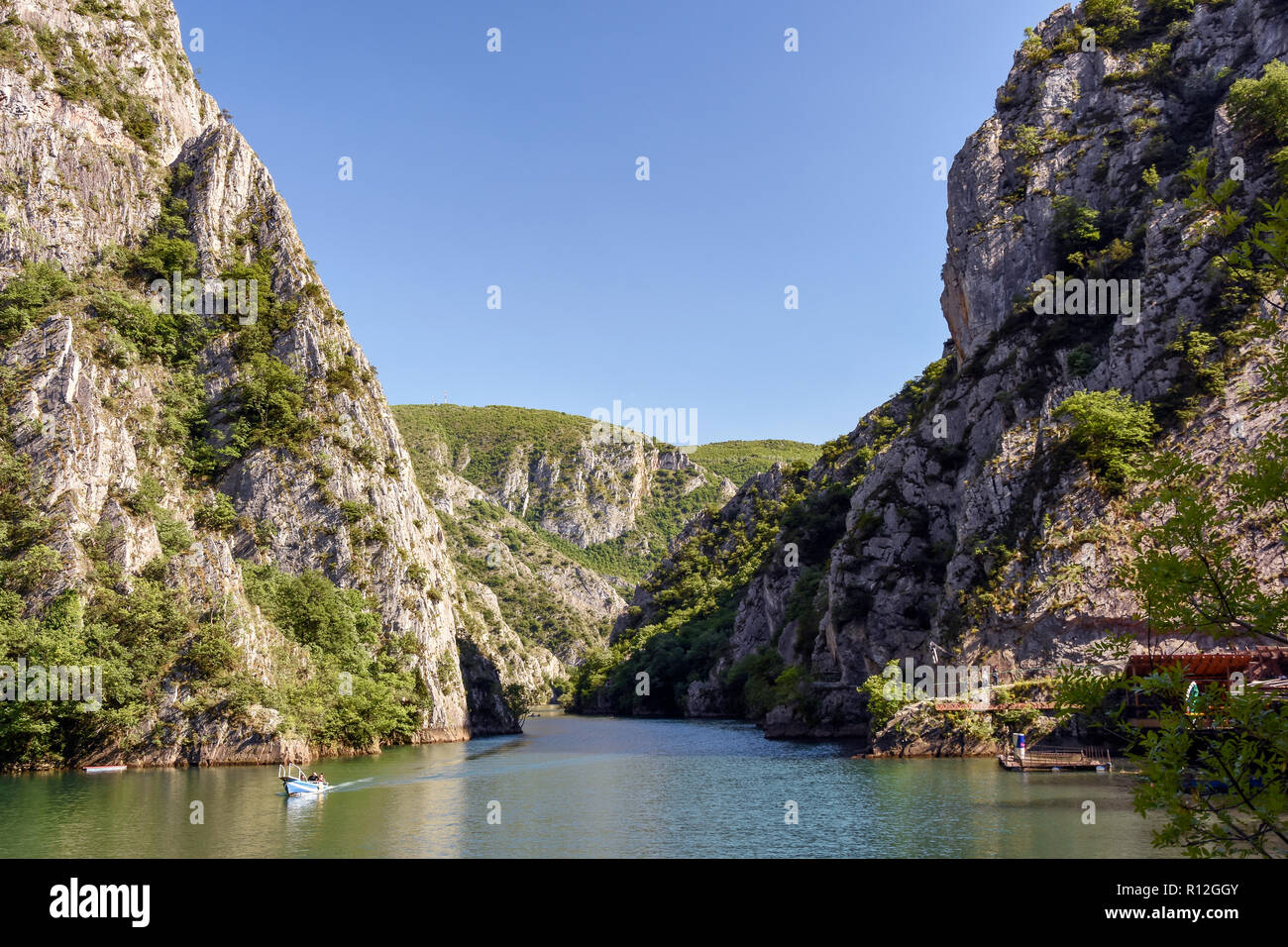 Matka See, Matka Canyon, Skopje, Skopje Region, Republik Nördlich Mazedonien Stockfoto