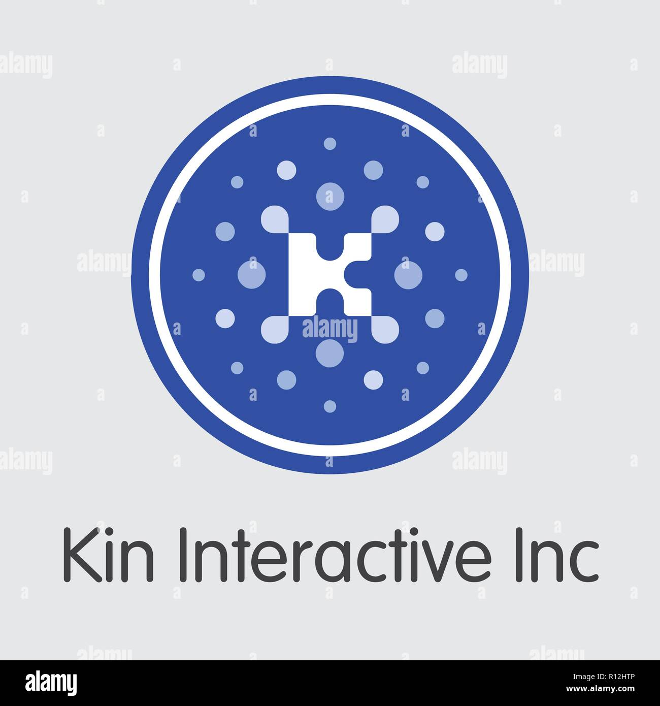 Kin Interactive Inc Cryptocurrency. Vektor KIN Münze Symbol. Stock Vektor