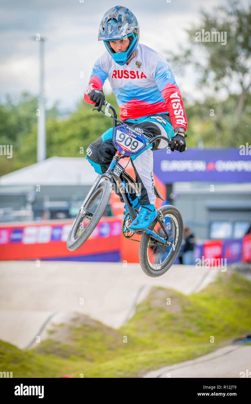Glasgow 2018 Europameisterschaften - BMX-Rennsport Stockfoto