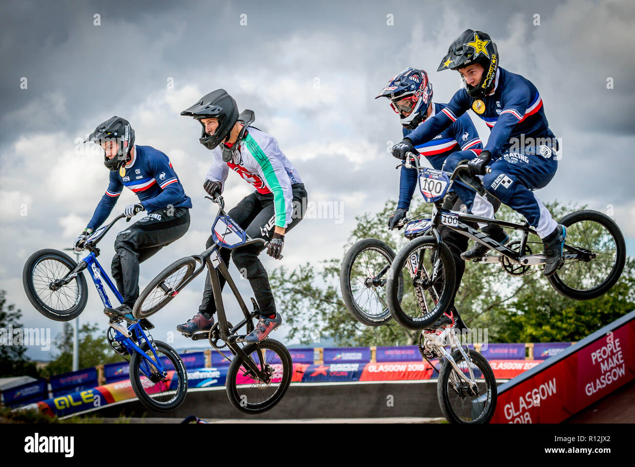 Glasgow 2018 Europameisterschaften - BMX-Rennsport Stockfoto