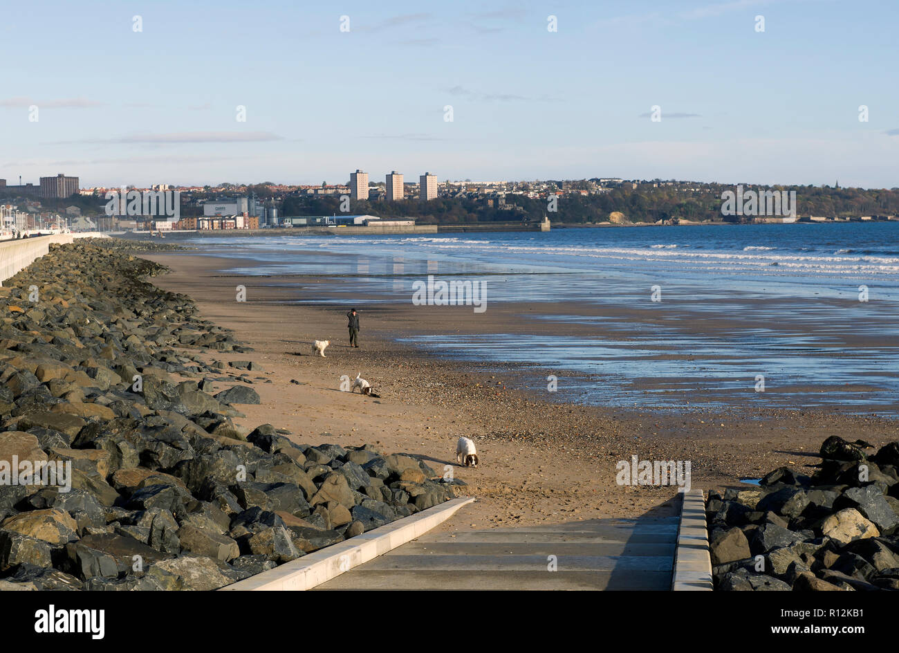 Seafield Strand und Meer, Kirkcaldy Kirkcaldy, Schottland. Stockfoto