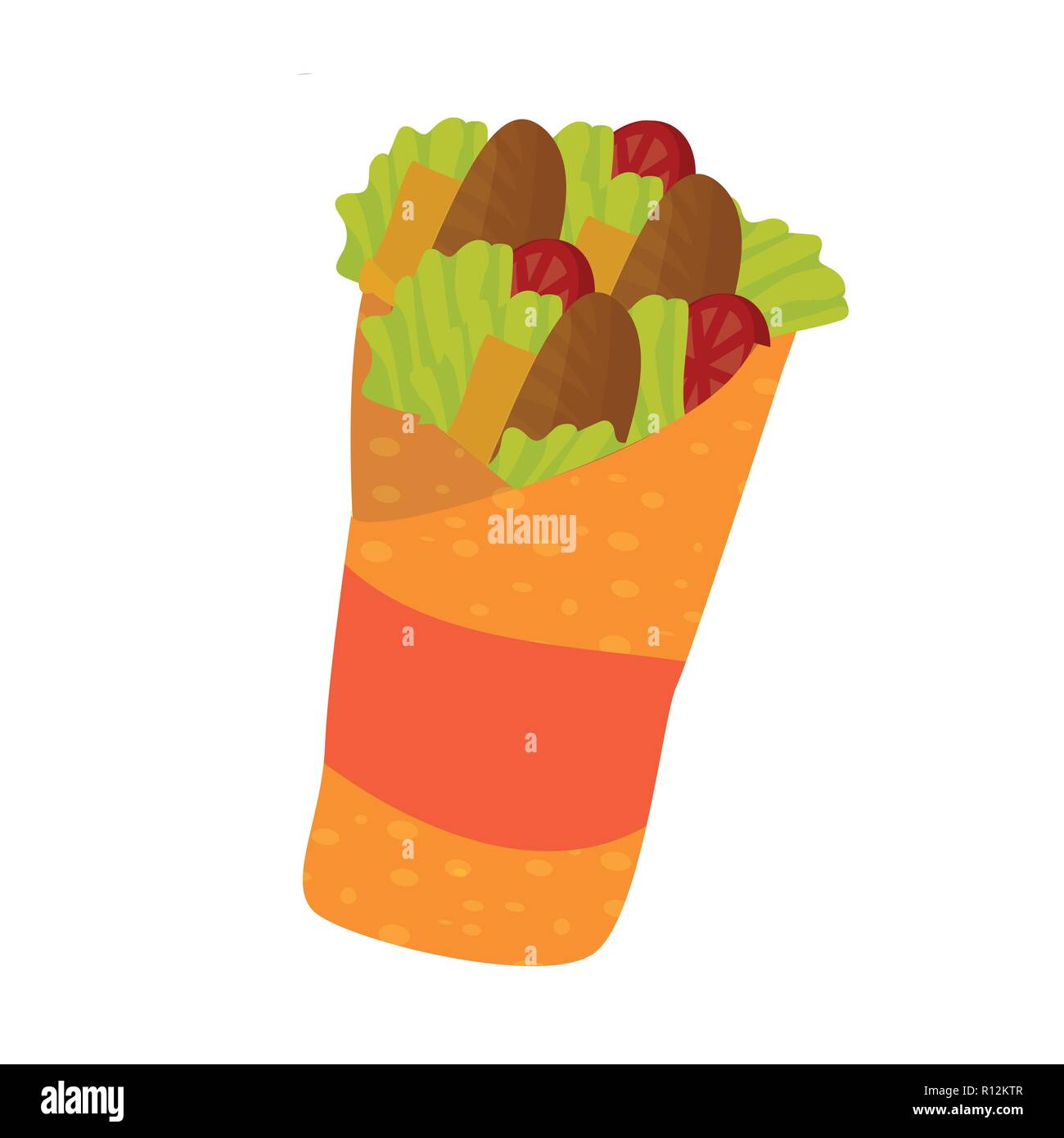 Fast food Sandwich (Döner Kebab oder Shawarma). Cartoon isoliert Vector ...