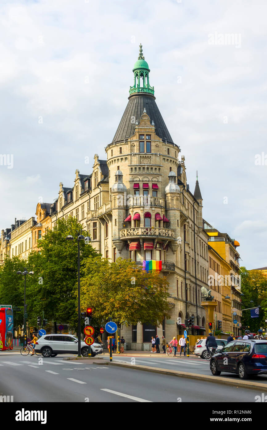 Einzigartiges Gebäude Altstadt Reiseziel in Stockholm ist die Hauptstadt und die grösste Stadt in Schweden Stockfoto