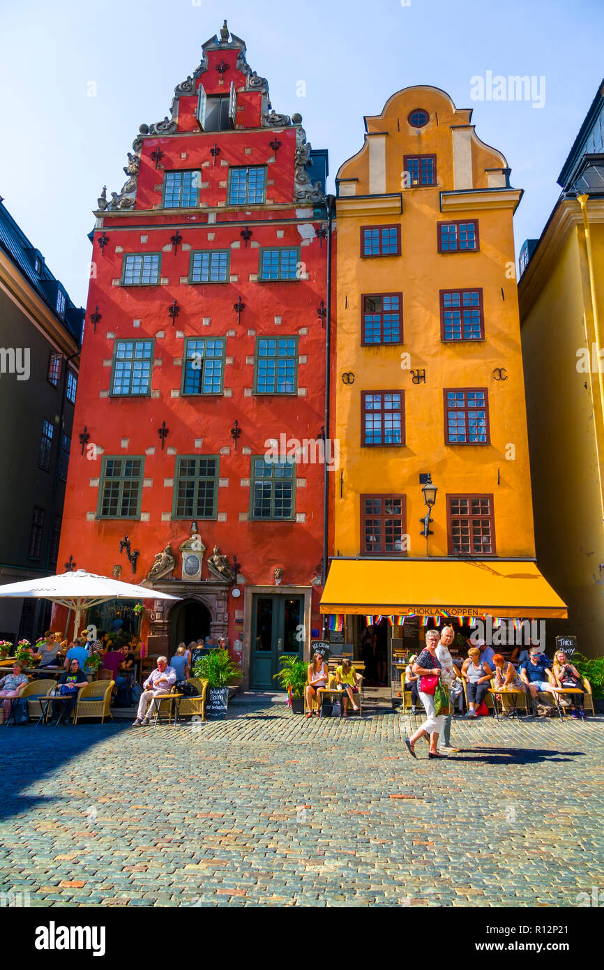Platz Stortorget Altstadt Gamla Stan in Stockholm ist die Hauptstadt und die grösste Stadt in Schweden Stockfoto