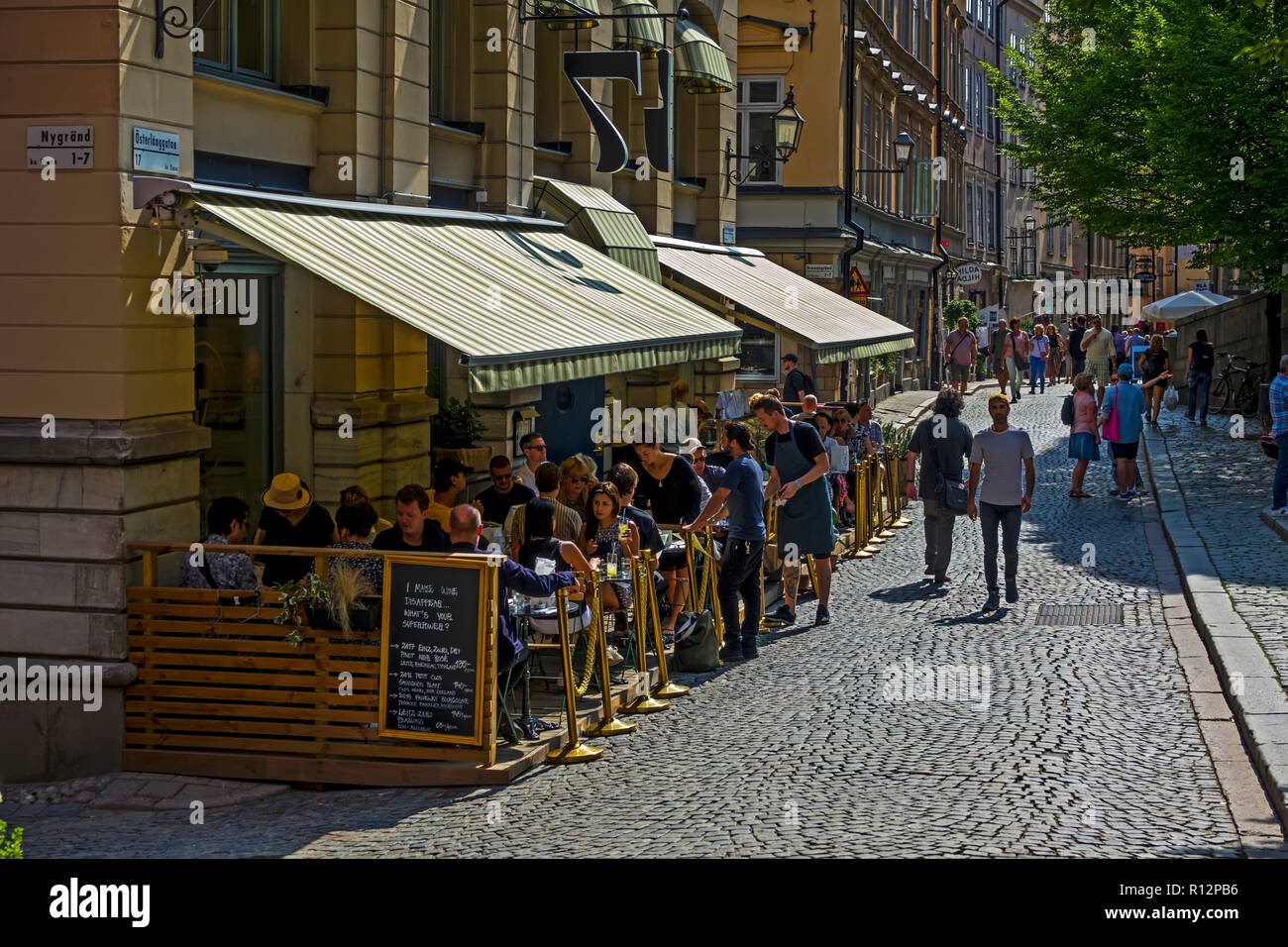 Altstadt Reiseziel in Stockholm ist die Hauptstadt und die grösste Stadt in Schweden Stockfoto