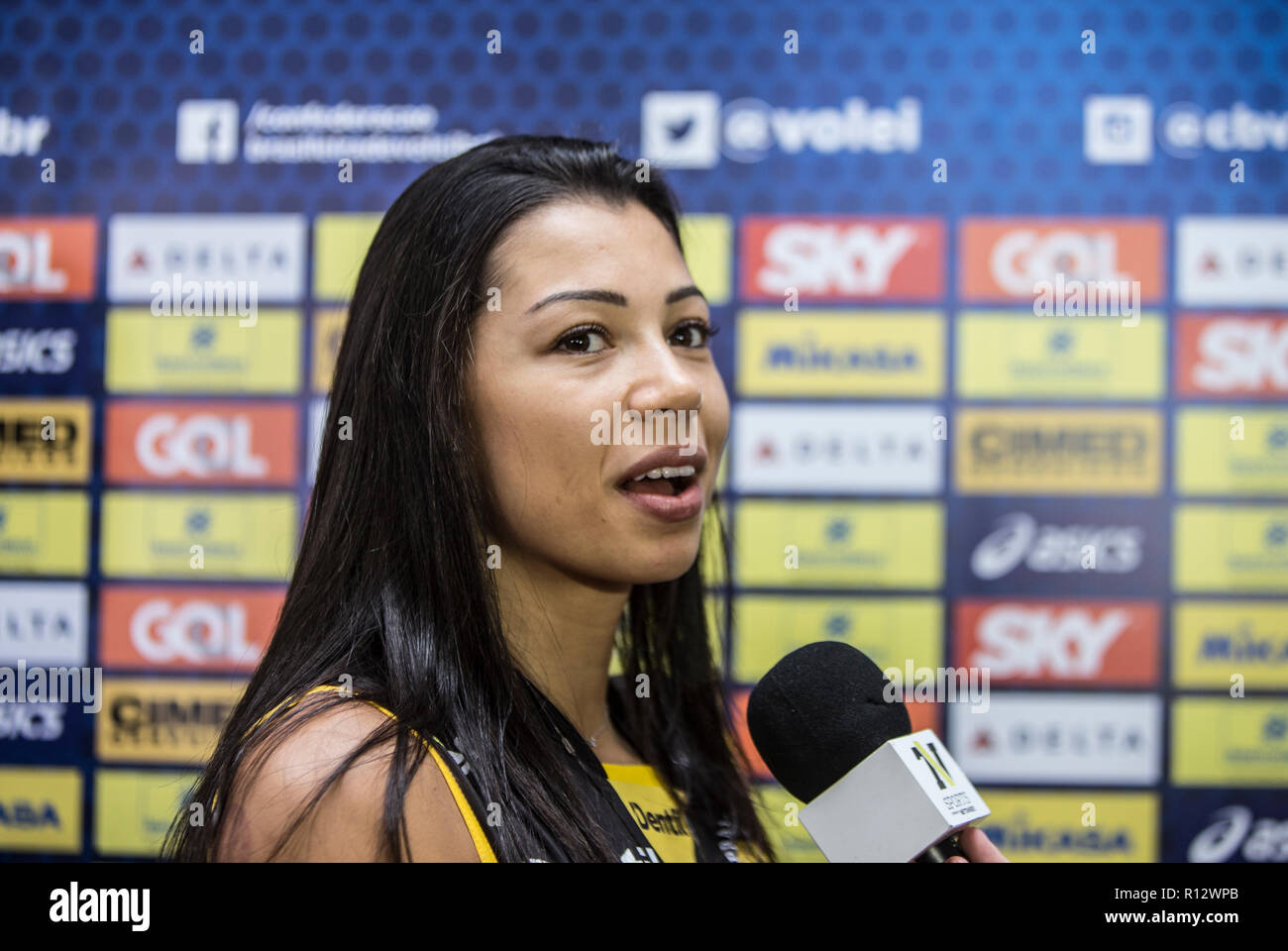 SÃO PAULO, SP - 08.11.2018: SUPERLIGA FEMININA 18/19 DE VÔLEI - Start der CIMED Superliga Frauen 's Volleyball, Saison 18/19 mit der Teilnahme von Aths, Trainer die AES- und die Vertreter der Vereine, die heute erfolgte, 8. November 2018 in São Paulo. (Foto: Van Campos/Fotoarena) Stockfoto