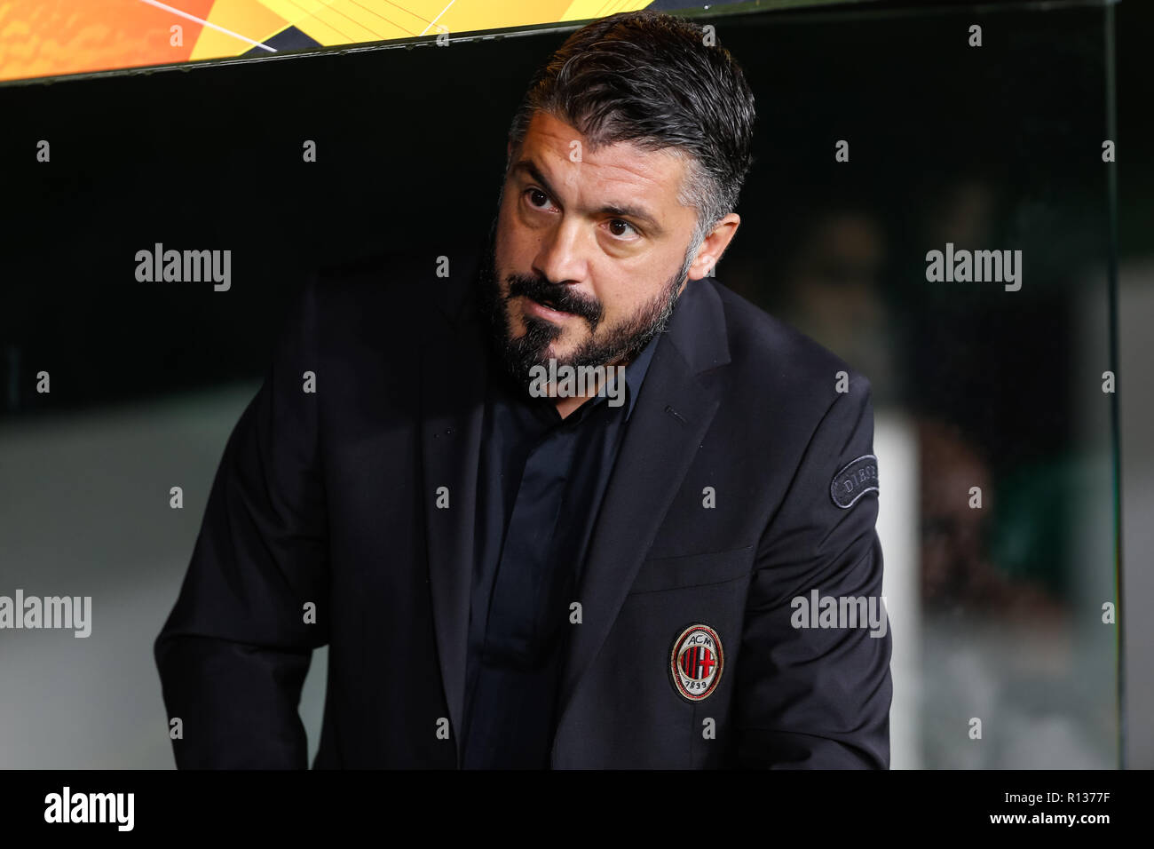 Sevilla, Spanien. 8. November 2018. Gennaro Gattuso Trainer des AC Mailand im UEFA Europa League Spiel zwischen Real Betis und AC Mailand im Estadio Benito Villamarin am 8. November 2018 in Sevilla, Spanien. Das Spiel endete 1-1. Credit: UKKO Images/Alamy leben Nachrichten Stockfoto