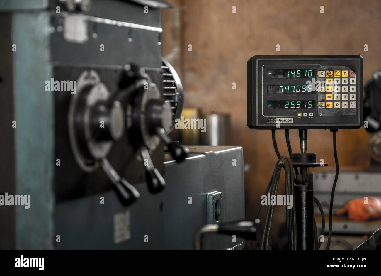 Industrie Drehmaschine Maschine arbeiten Stockfoto
