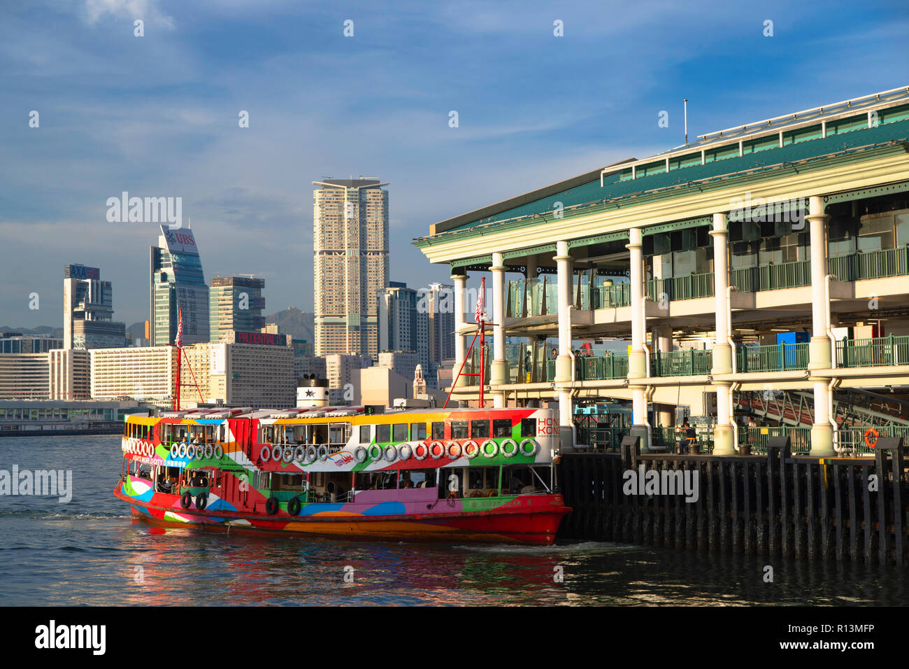 Star Ferry am Pier, Central, Hong Kong Island, Hong Kong Stockfoto