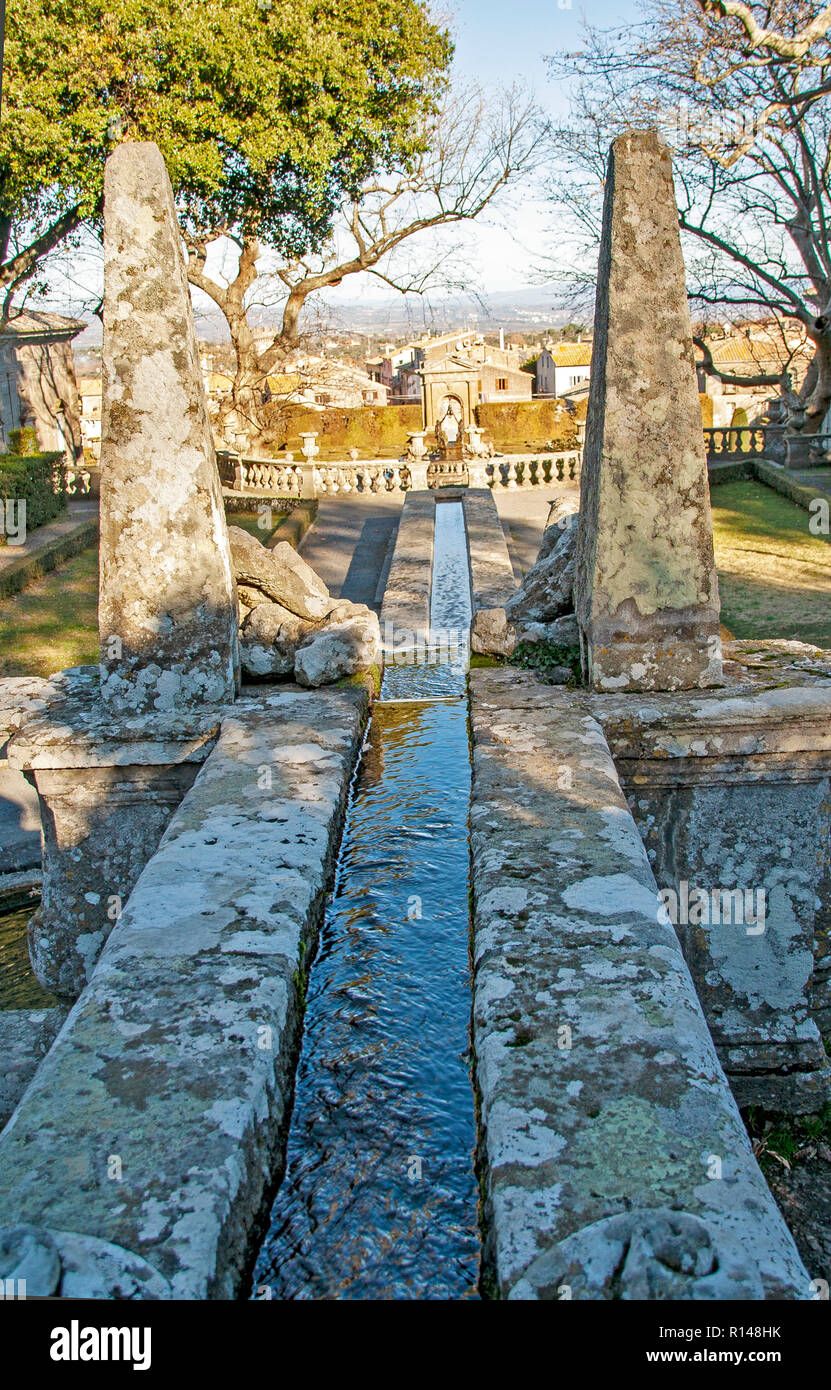 Italienische Garten rinascimental Villa Lante in Bagnaia, Viterbo. Latium, Italien Stockfoto