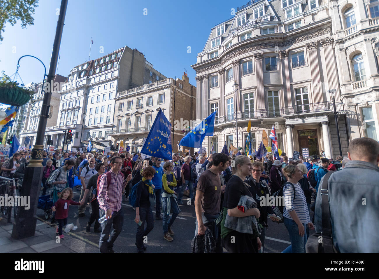 Völker Abstimmung März (Brexit) in London, wo 700.000 kam heraus, friedlich zu protestieren. Kampagne für ein zweites Referendum Stockfoto