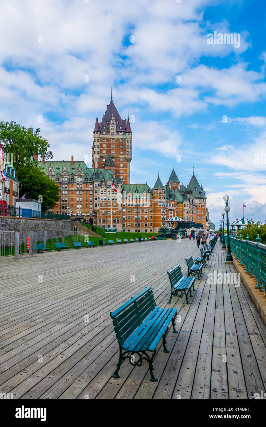 Quebec terrasse Dufferin ein Laufbelag Gehweg aus Château Frontenac Stockfoto Quebec terrasse Dufferin ein Laufbelag Gehweg aus Château Frontenac Stockfoto
