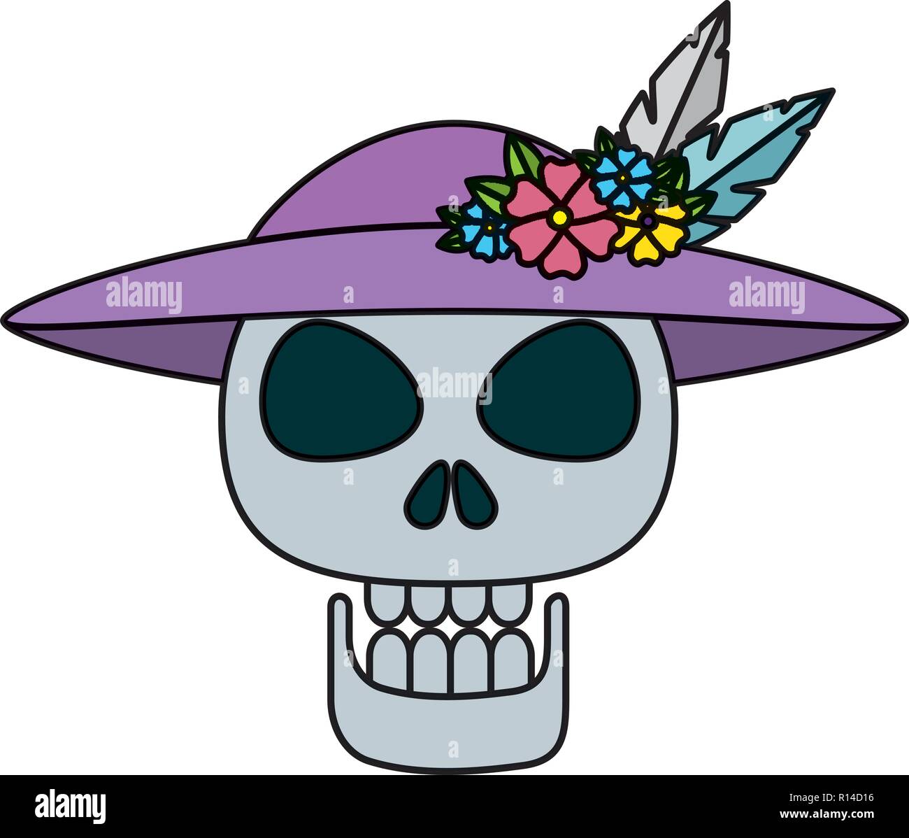 Maske des Santa Tod mit Hut Vector Illustration Design Stock Vektor