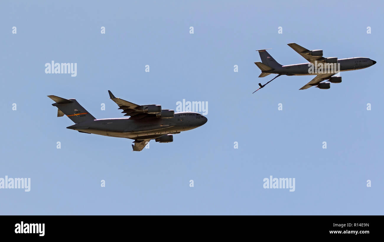 Flugzeug KC-135 Stratotanker tanken Jet Stockfoto