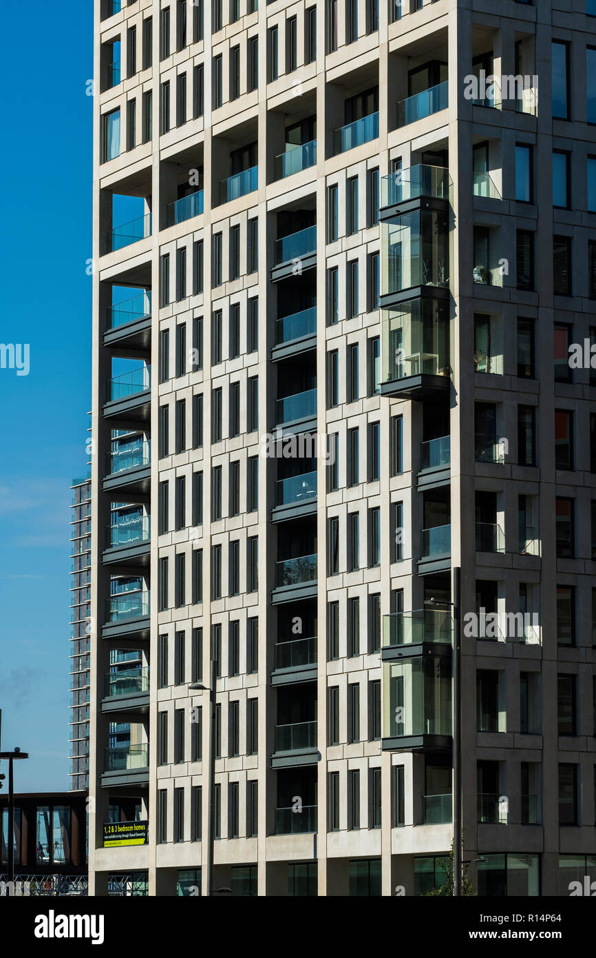 Stratford Central Residential Tower, Great Eastern Street, Stratford, London, England, Großbritannien Stockfoto
