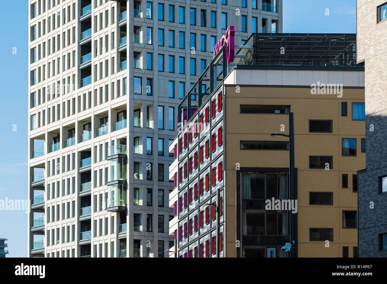 Stratford Central Residential Tower, Great Eastern Street, Stratford, London, England, Großbritannien Stockfoto