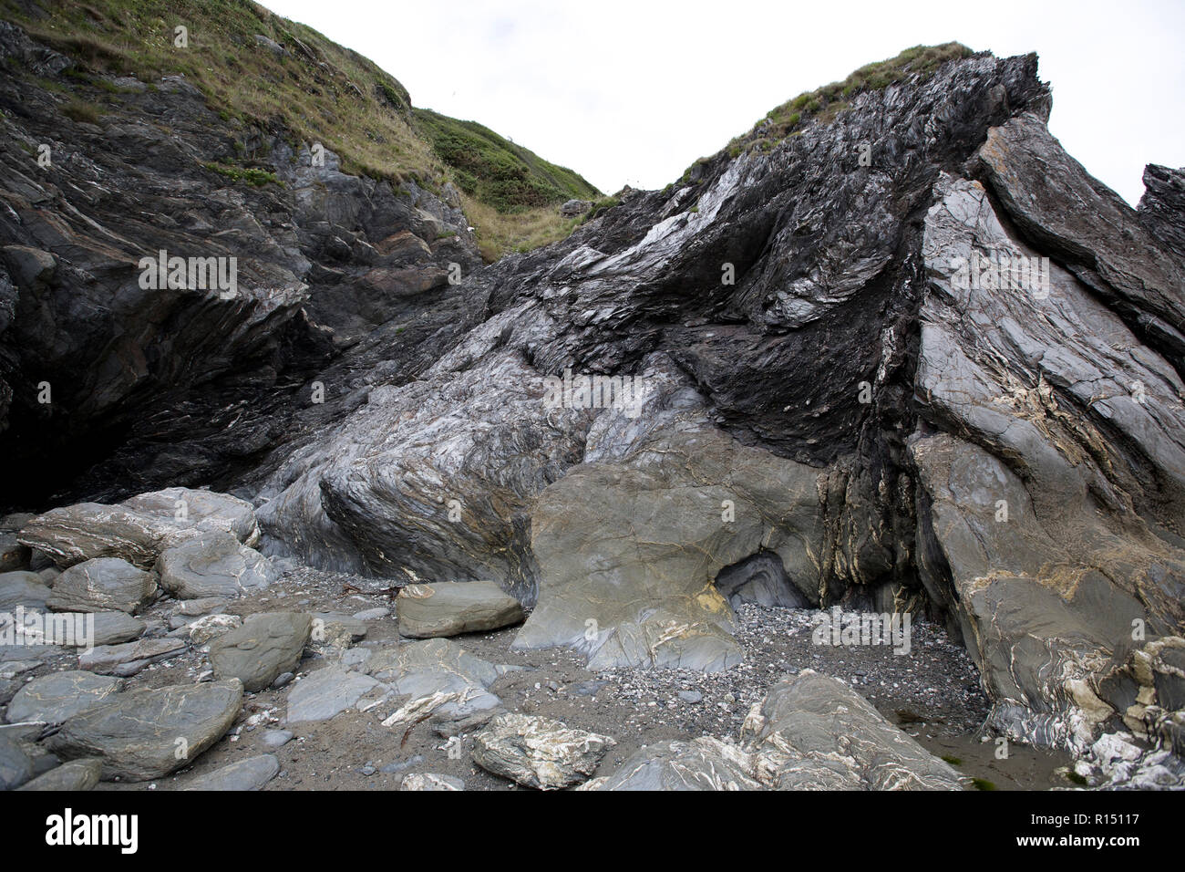 Die Klippen von Cornwall Rocky Stockfoto