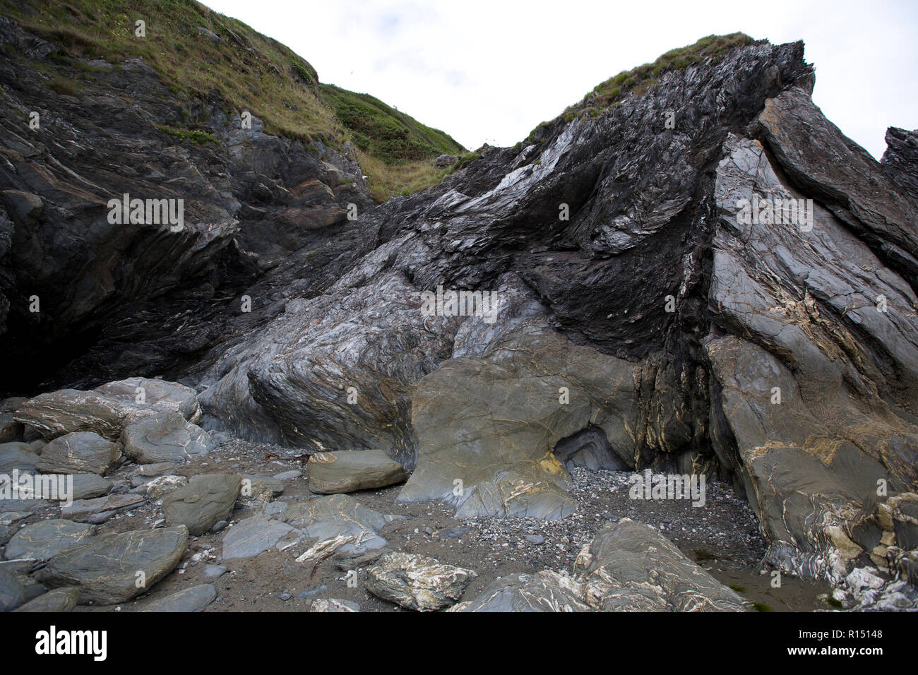 Die Klippen von Cornwall Rocky Stockfoto