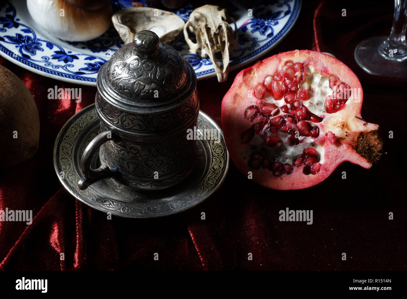 Foto inspiriert von niederländischen Vanitas Stillleben Stockfoto