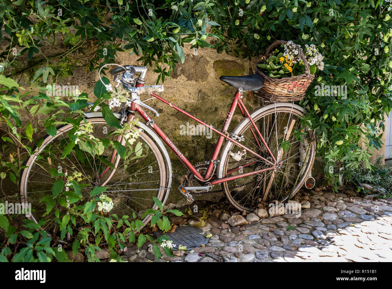Retro Style Fahrrad, Frankreich Stockfoto