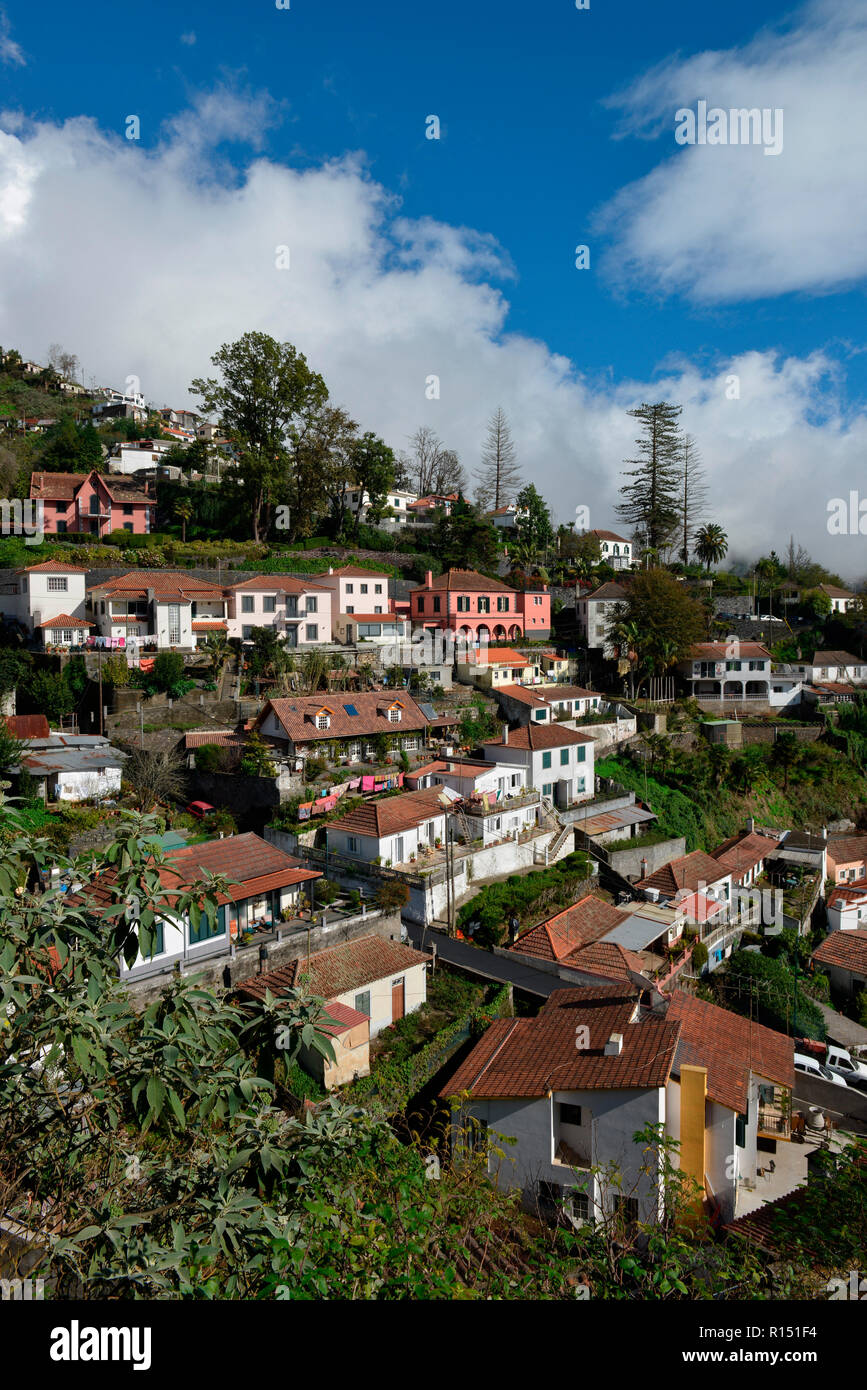 Wohnhaeuser, Monte, Funchal, Madeira, Portugal Stockfoto