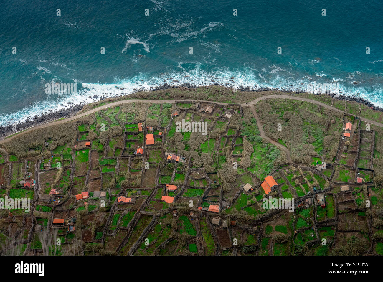 Faja Quebrada Nova, Achadas da Cruz, Madeira, Portugal Stockfoto