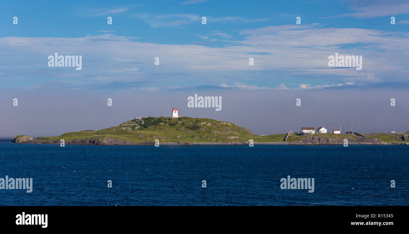 Dreifaltigkeit, Neufundland, Kanada - Fort Point Lighthouse in Trinity Harbour, auch als Admiral's Point. Stockfoto