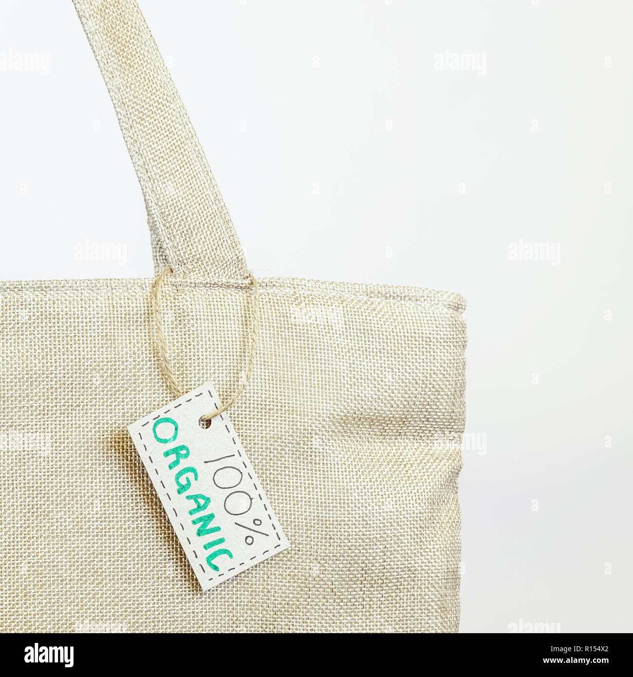 Bio eco Shopping Bag. Segeltuch Tragetasche. Stockfoto